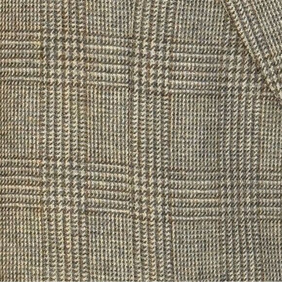 Savile Row Classic Tan Windowpane Plaid Men's wool Blazer 44S - Picture 3 of 7